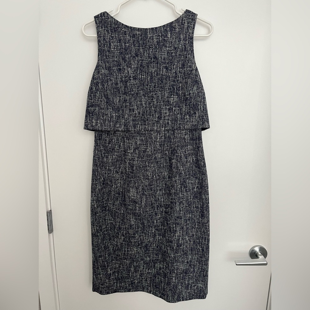 Hobbs London Blue-grey Sleeveless Sheath Dress, Wool-blend, US Size 6